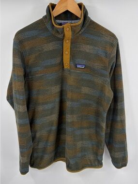 Patagonia micro D snap-T fleece industrial green pullover men’s L outdoor hiking